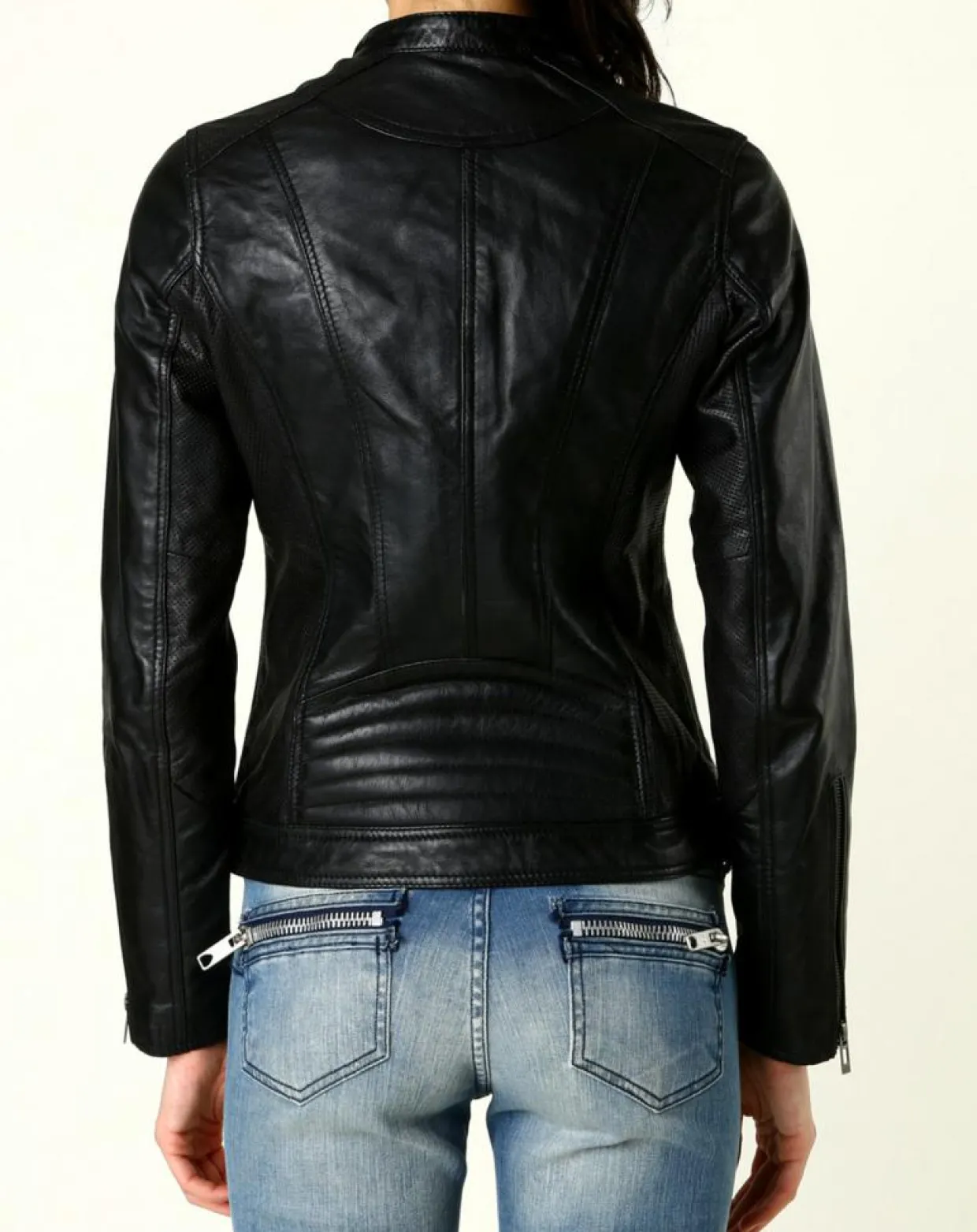 Veste en Cuir Talia noire-Chyston Clearance