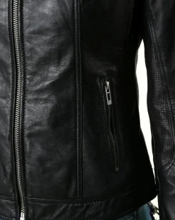 Veste en Cuir Talia noire-Chyston Clearance