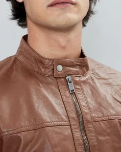 Homme Chyston Vestes, Blousons^Veste en Cuir Taylor cognac