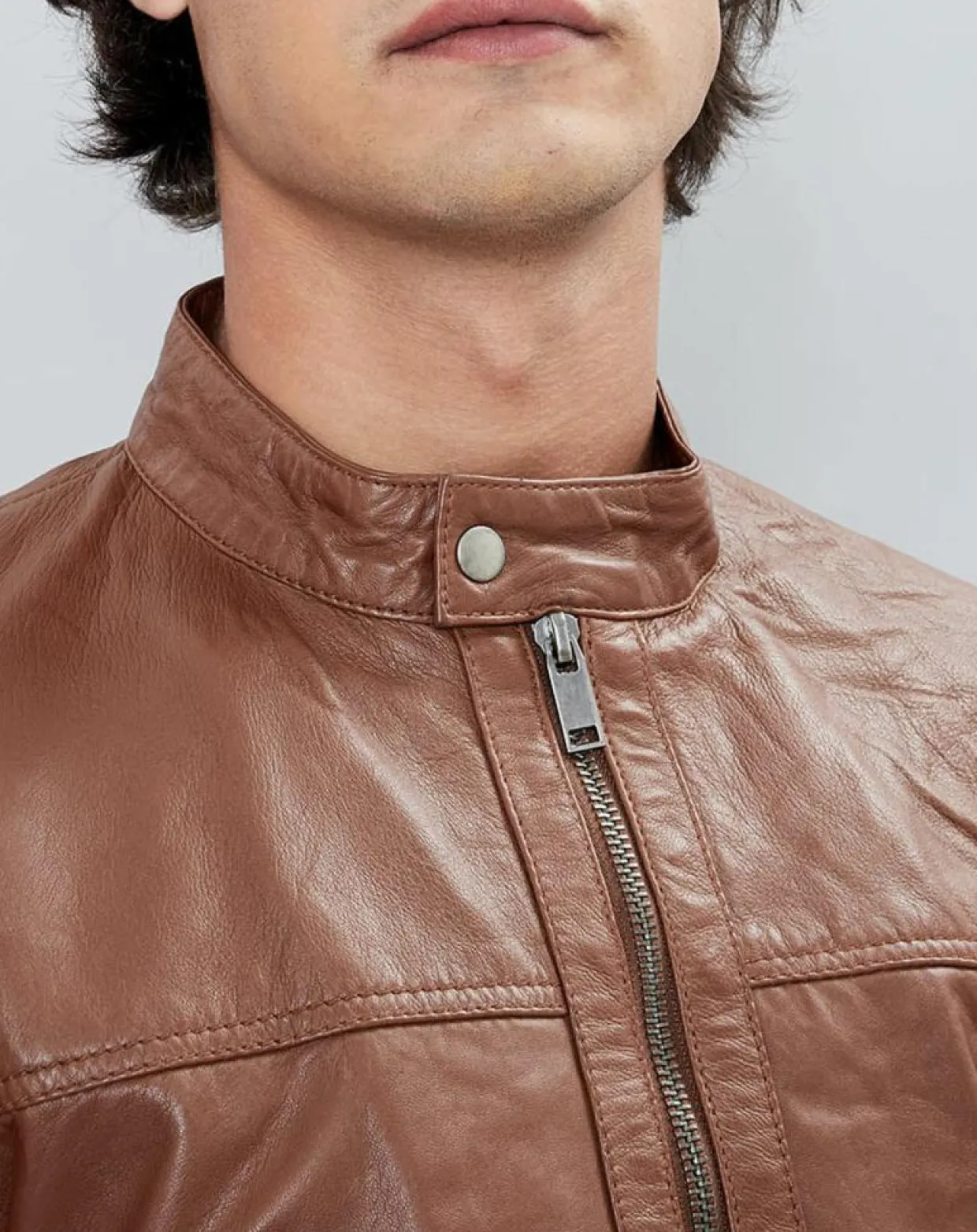 Homme Chyston Vestes, Blousons^Veste en Cuir Taylor cognac
