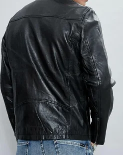 Homme Chyston Vestes, Blousons^Veste en Cuir Taylor noire