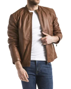 Veste en Cuir Tchar cognac-Blue Wellford Discount