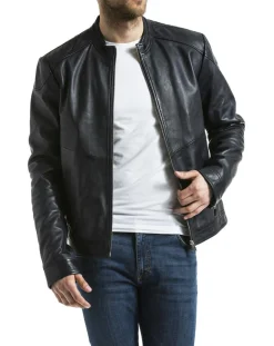 Homme Blue Wellford Vestes, Blousons^Veste en Cuir Tchar marine