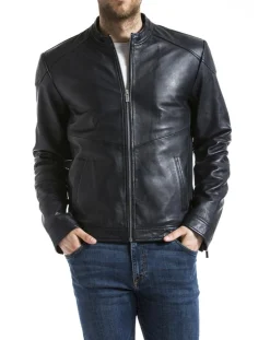 Homme Blue Wellford Vestes, Blousons^Veste en Cuir Tchar marine