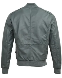 Veste en Cuir Theo grise-Chyston Discount