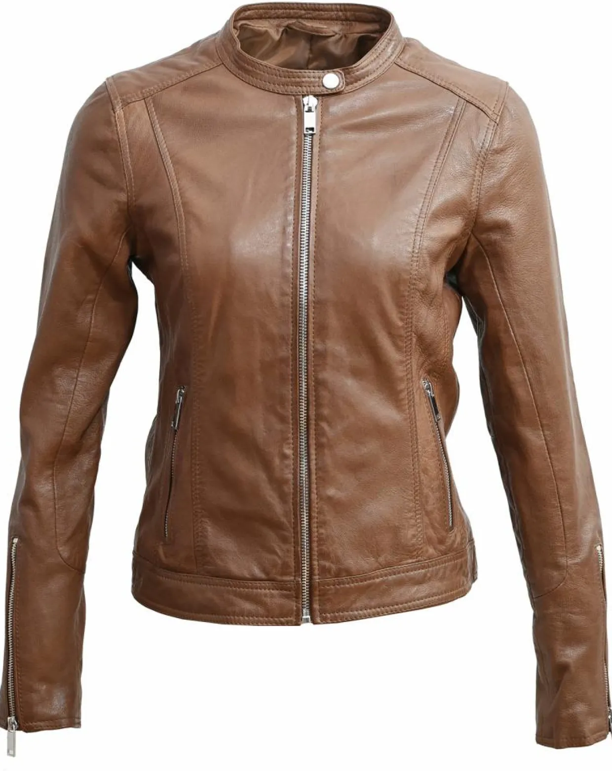 Veste en Cuir Tia cognac-Chyston New