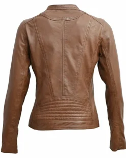 Veste en Cuir Tia cognac-Chyston New