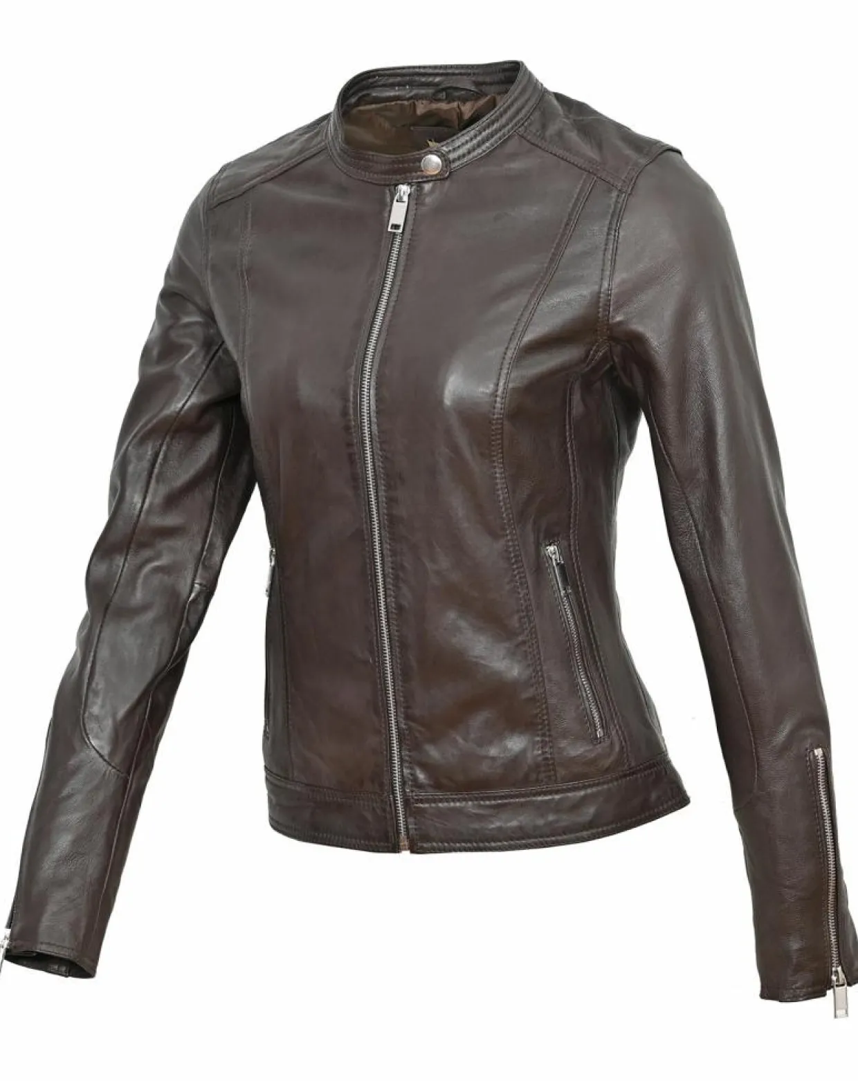 Veste en Cuir Tia marron-Chyston Best