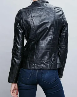Femme Chyston Vestes, Blousons^Veste en Cuir Tifanie noire