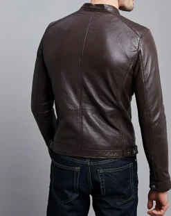 Veste en Cuir Timoty marron-Chyston Online