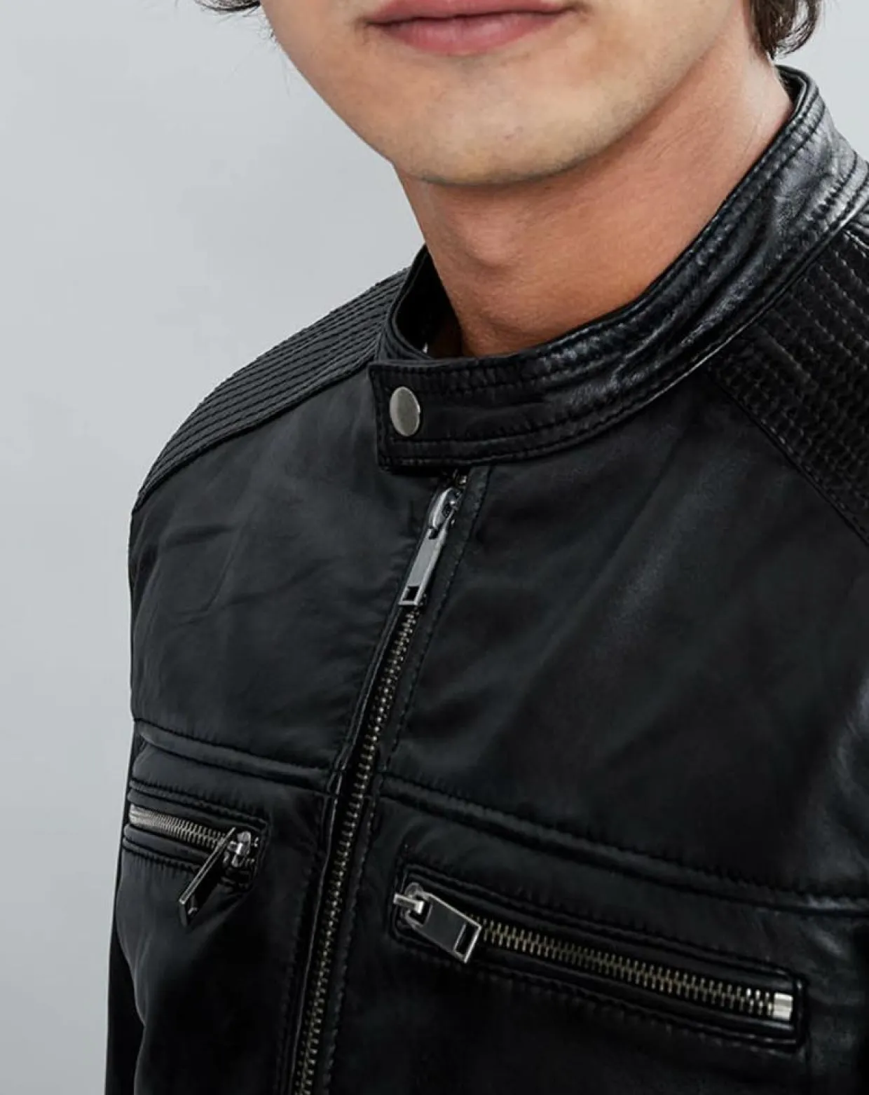 Homme Chyston Vestes, Blousons^Veste en Cuir Timoty noire