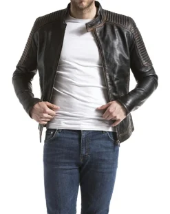 Homme Blue Wellford Vestes, Blousons^Veste en cuir Vardo noir vintage