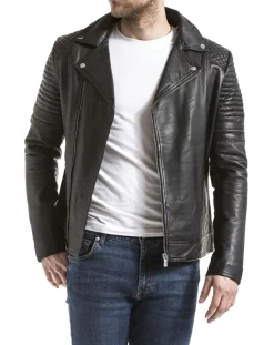 Homme Blue Wellford Vestes, Blousons^Veste en cuir Varus noire