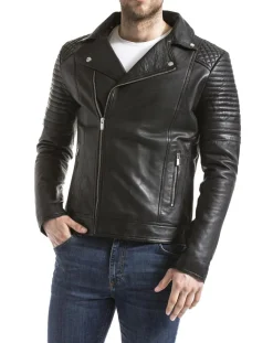 Homme Blue Wellford Vestes, Blousons^Veste en cuir Varus noire