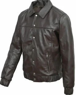 Veste en Cuir Yan marron-Blue Wellford Discount
