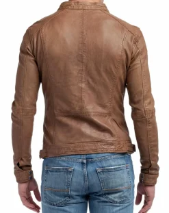 Veste en Cuir Zack cognac-Blue Wellford Outlet