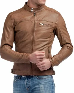 Veste en Cuir Zack cognac-Blue Wellford Outlet
