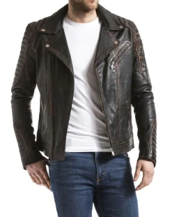 Veste en Cuir Zambezi marron vintage-Blue Wellford Online