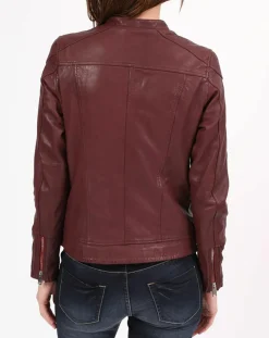 Femme Chyston Vestes, Blousons^Veste en Cuir Zayra bordeaux