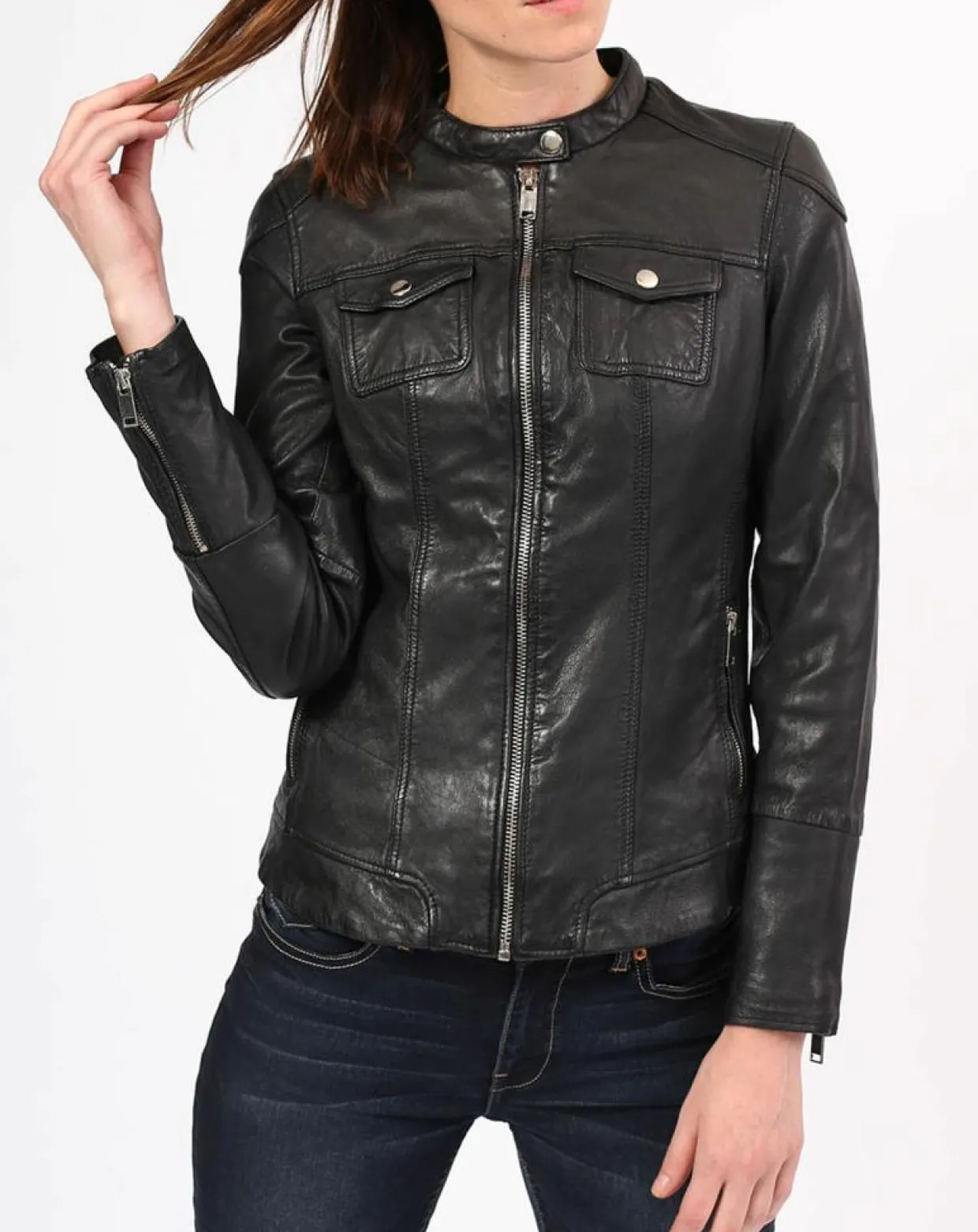 Femme Chyston Vestes, Blousons^Veste en Cuir Zayra noire
