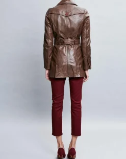 Femme Chyston Vestes, Blousons^Veste en Cuir Zelda marron