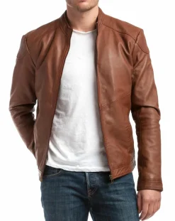 Homme Chyston Vestes, Blousons^Veste en Cuir Zuzarte cognac