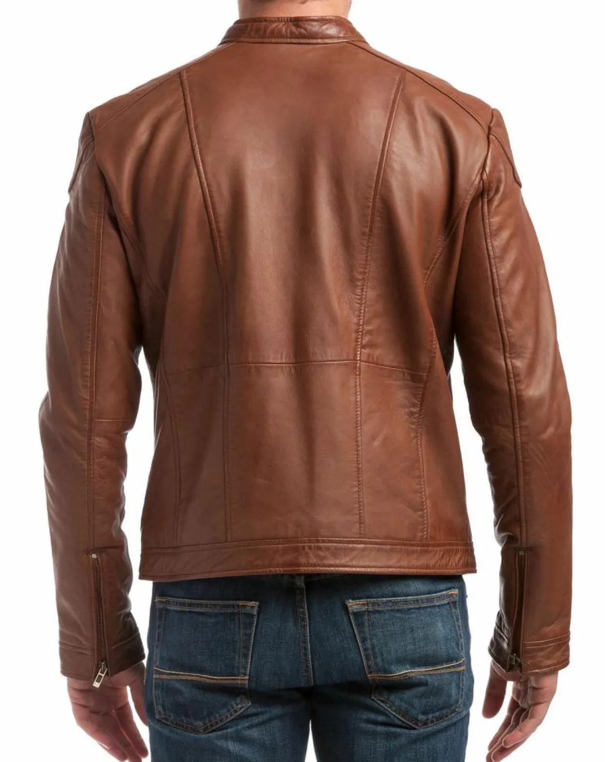Homme Chyston Vestes, Blousons^Veste en Cuir Zuzarte cognac