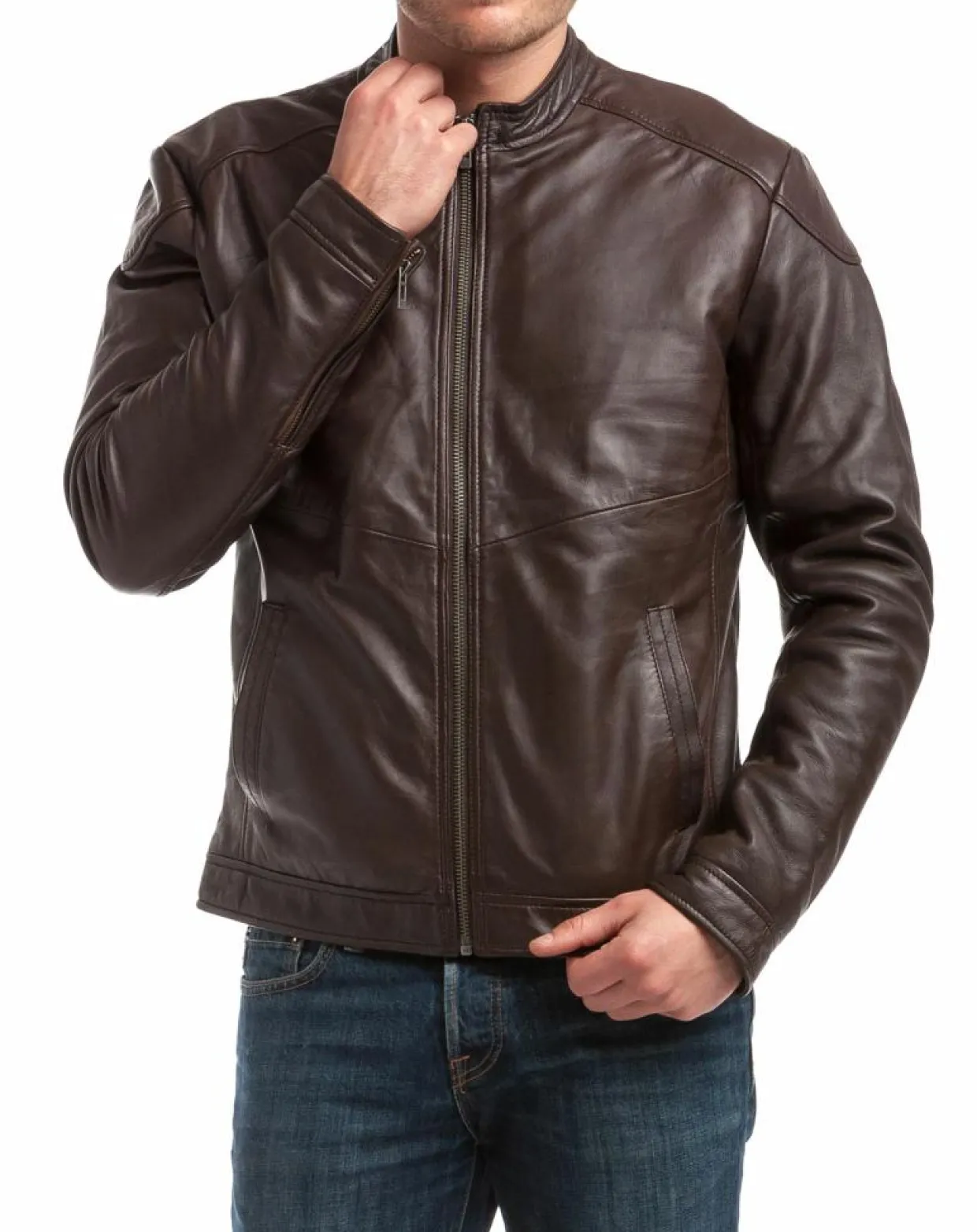 Veste en Cuir Zuzarte marron-Chyston Best