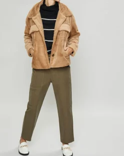 Veste en Fausse Fourrure Else camel-Suncoo Clearance