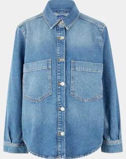 Veste en Jean à franges bleue-Scotch & Soda Sale