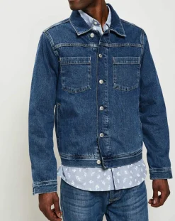 Veste en Jean bleu indigo-Gant Outlet