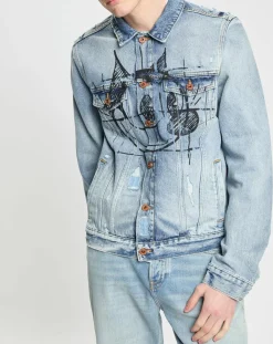 Homme Scotch & Soda Vestes, Blousons^Veste en jean bleue