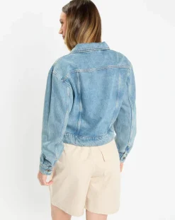 Femme Marc O'Polo Vestes, Blousons^Veste en jean courte à boutons bleue