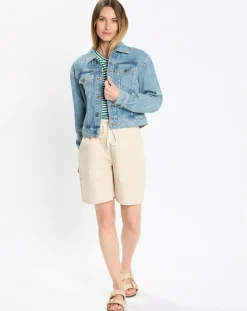 Femme Marc O'Polo Vestes, Blousons^Veste en jean courte à boutons bleue