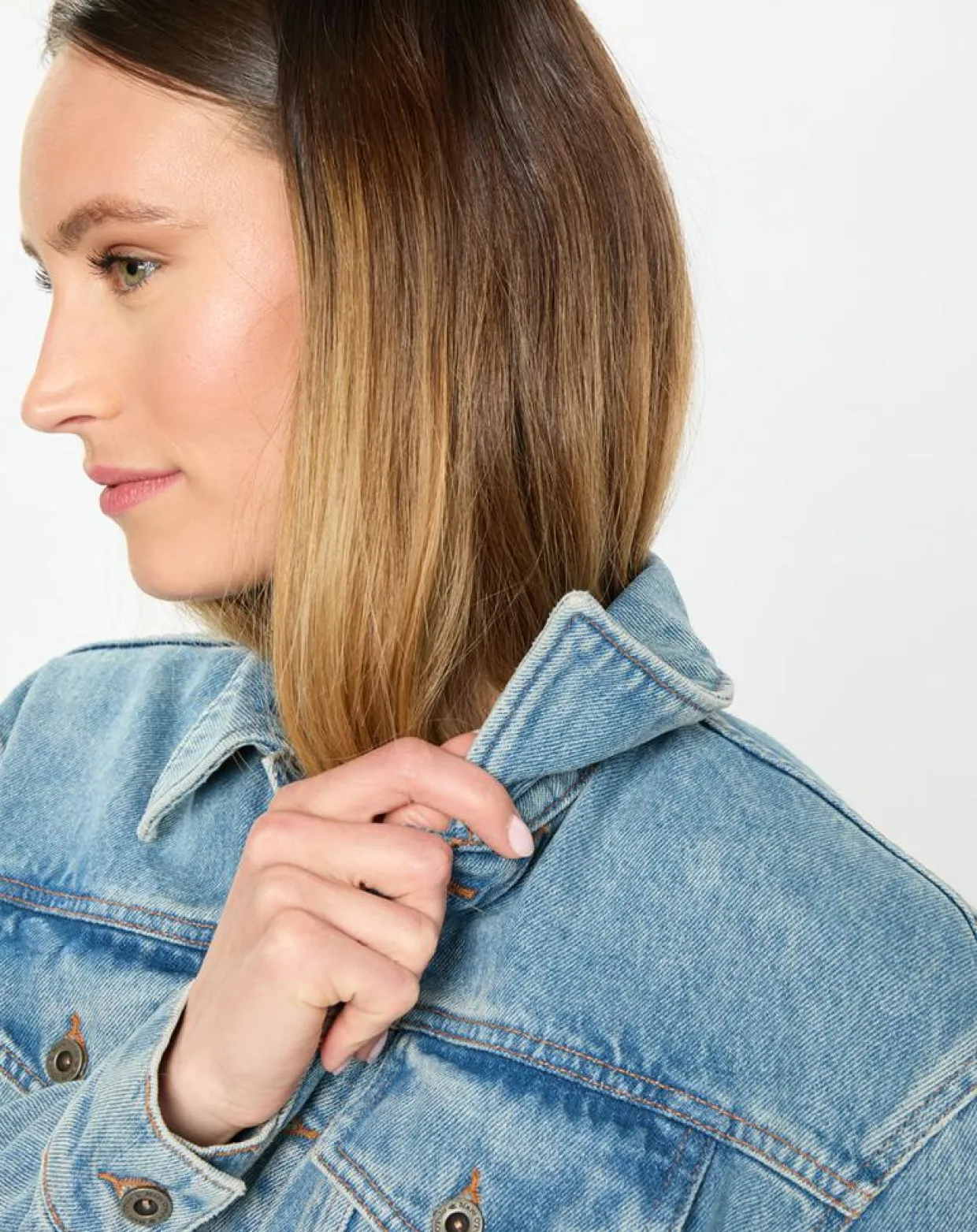 Femme Marc O'Polo Vestes, Blousons^Veste en jean courte à boutons bleue