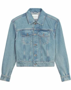 Femme Marc O'Polo Vestes, Blousons^Veste en jean courte à boutons bleue