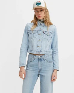 Veste en Jean Crop Trucker bleu clair-Levi's® Hot
