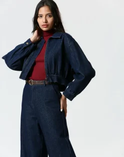 Veste en jean Salomé bleue-The Korner Outlet