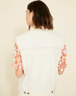 Veste en Jean sans manches Jeanne écrue-Yerse
