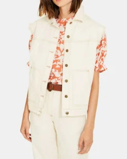 Veste en Jean sans manches Jeanne écrue-Yerse