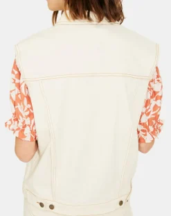 Veste en Jean sans manches Jeanne écrue-Yerse