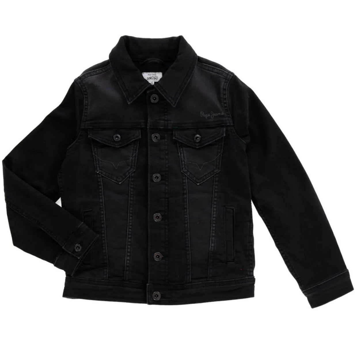 Veste en jeans droite noire-Pepe Jeans Discount