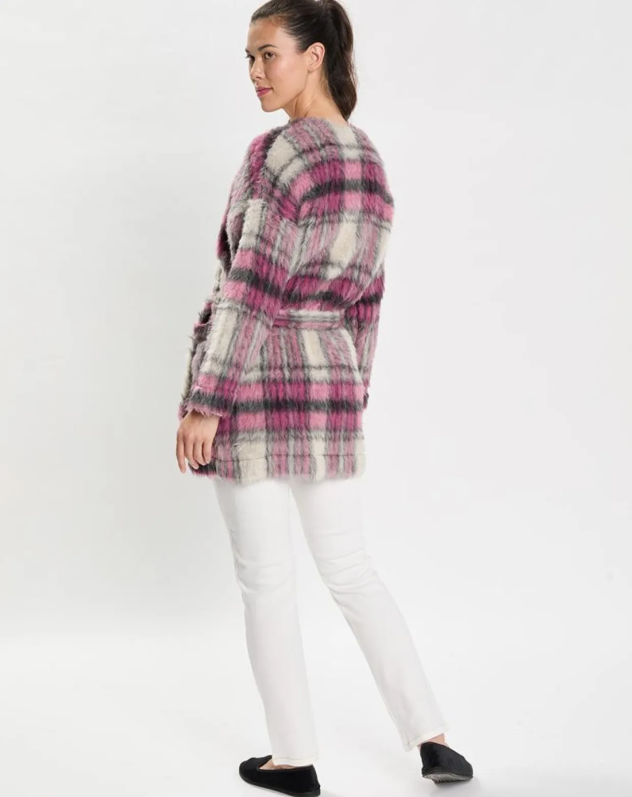 Femme Le Chat Lingerie, Nuit^Veste en Laine & Mohair mélangés Ouate multicolore