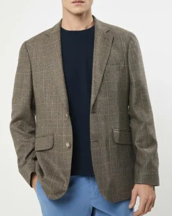Homme Hackett London Vestes, Blousons^Veste en Laine & Soie à carreaux marron