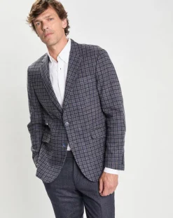 Homme Hackett London Vestes, Blousons^Veste en Laine mélangée à carreaux bleue