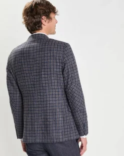 Homme Hackett London Vestes, Blousons^Veste en Laine mélangée à carreaux bleue
