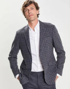 Homme Hackett London Vestes, Blousons^Veste en Laine mélangée à carreaux bleue