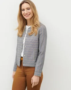 Veste en Laine mélangée Danila rayée bleu marine-Caroll Best