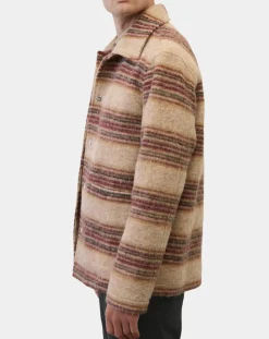 Homme Marc O'Polo Vestes, Blousons^Veste en Laine mélangée rayée beige/rouge