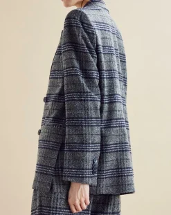 Femme Chloé Stora Vestes, Blousons^Veste en Laine mélangée Ulla à carreaux grise